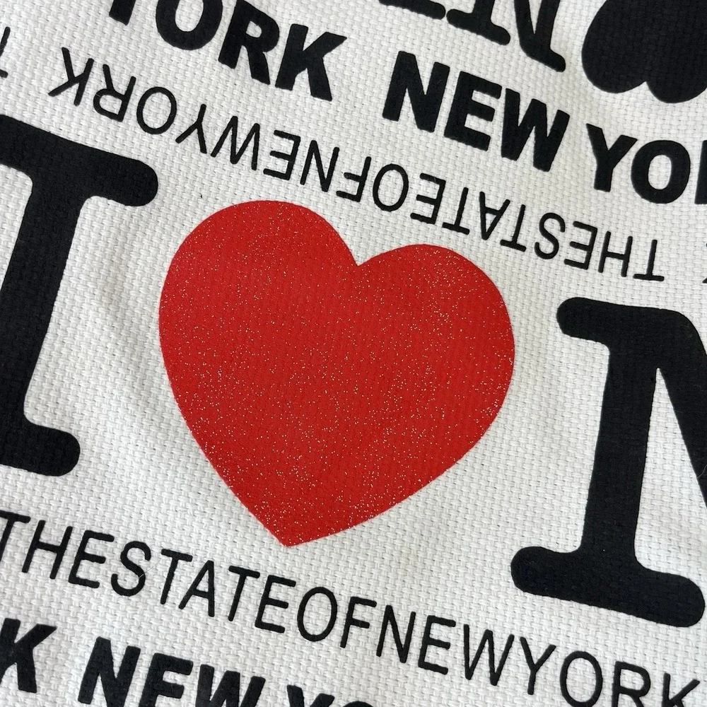 Robin Ruth New York City Shoulder Bag Purse Tote Black Glitter Red‎ Heart Zipper